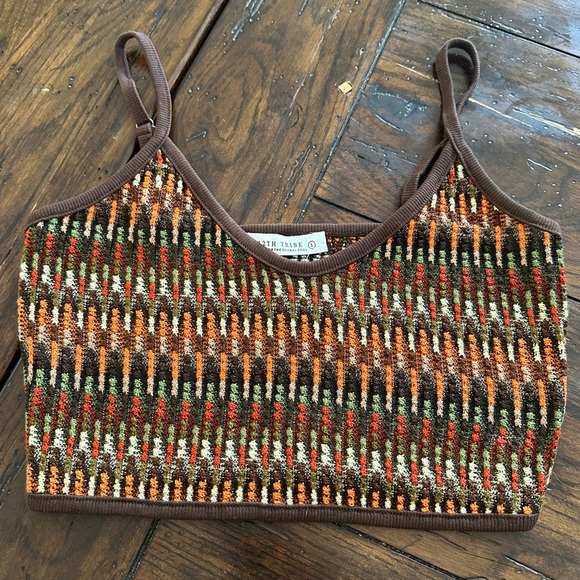 12th Tribe Multicolor Knit Crop Top - Picture 2 of 9